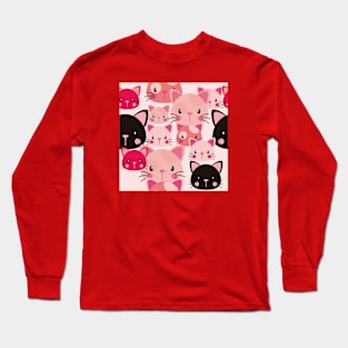 Cute pink cats Long Sleeve T-Shirt